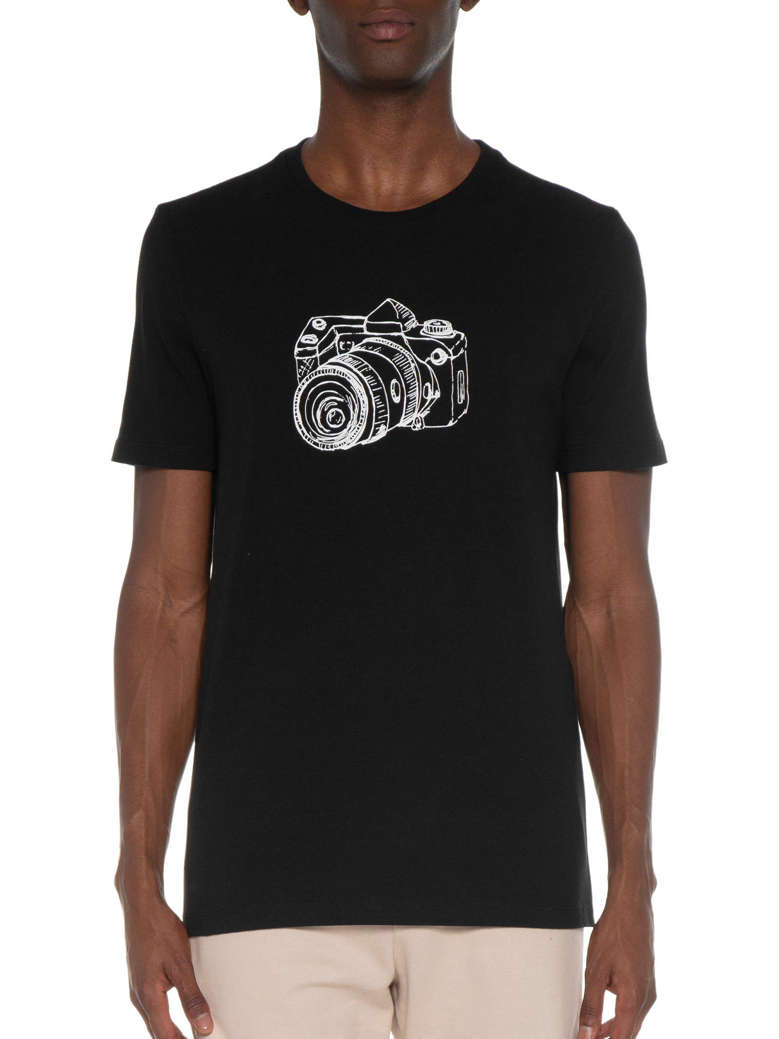 T-shirt Masculina Confort Estampada Câmera - Barche - Preto - Shop2gether