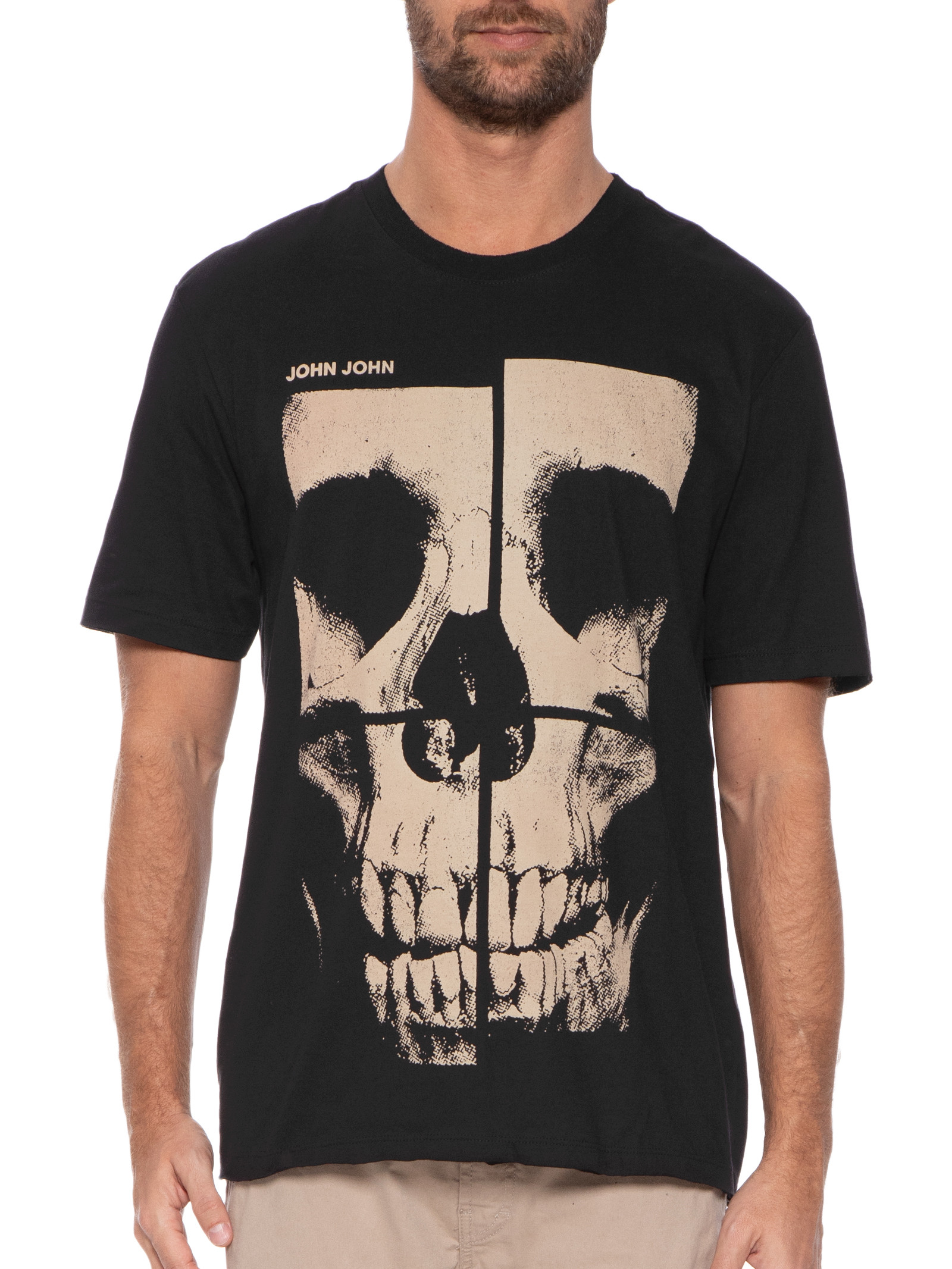 T-Shirt Masculina Rg Skull Turn Off - John John - Preto - Shop2gether