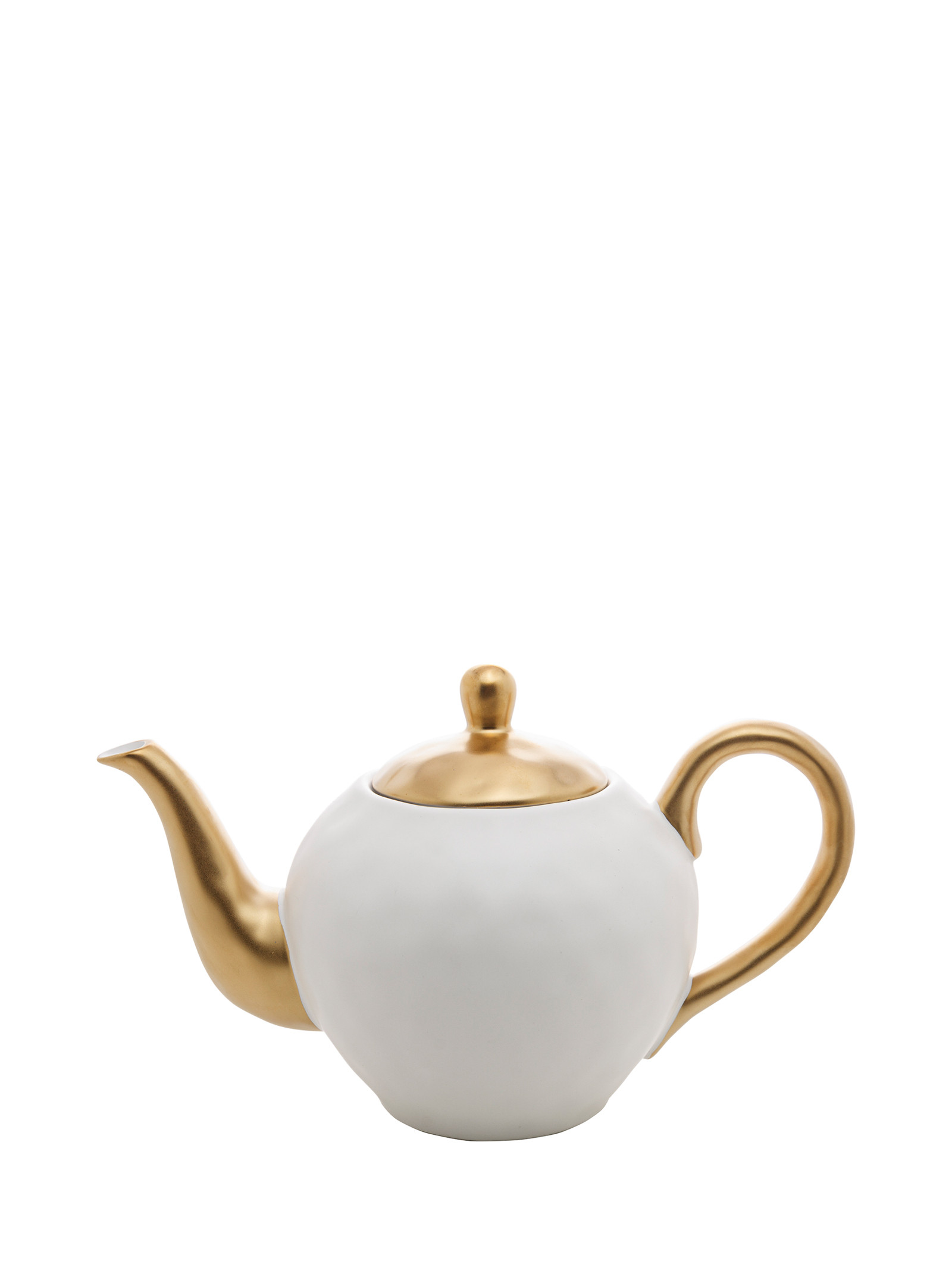 Bule Chá em Porcelana Dubai Branco com Dourado 1L Wolff - Casa