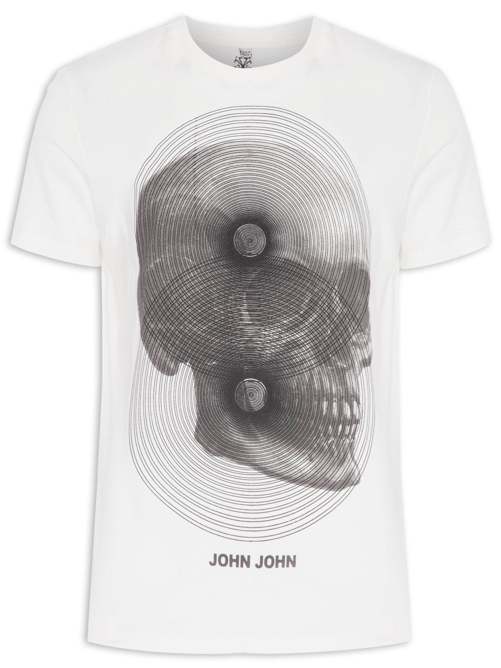 Camiseta John John Masculina Manga Longa Regular Sleeve Logo Off-White -  Branco