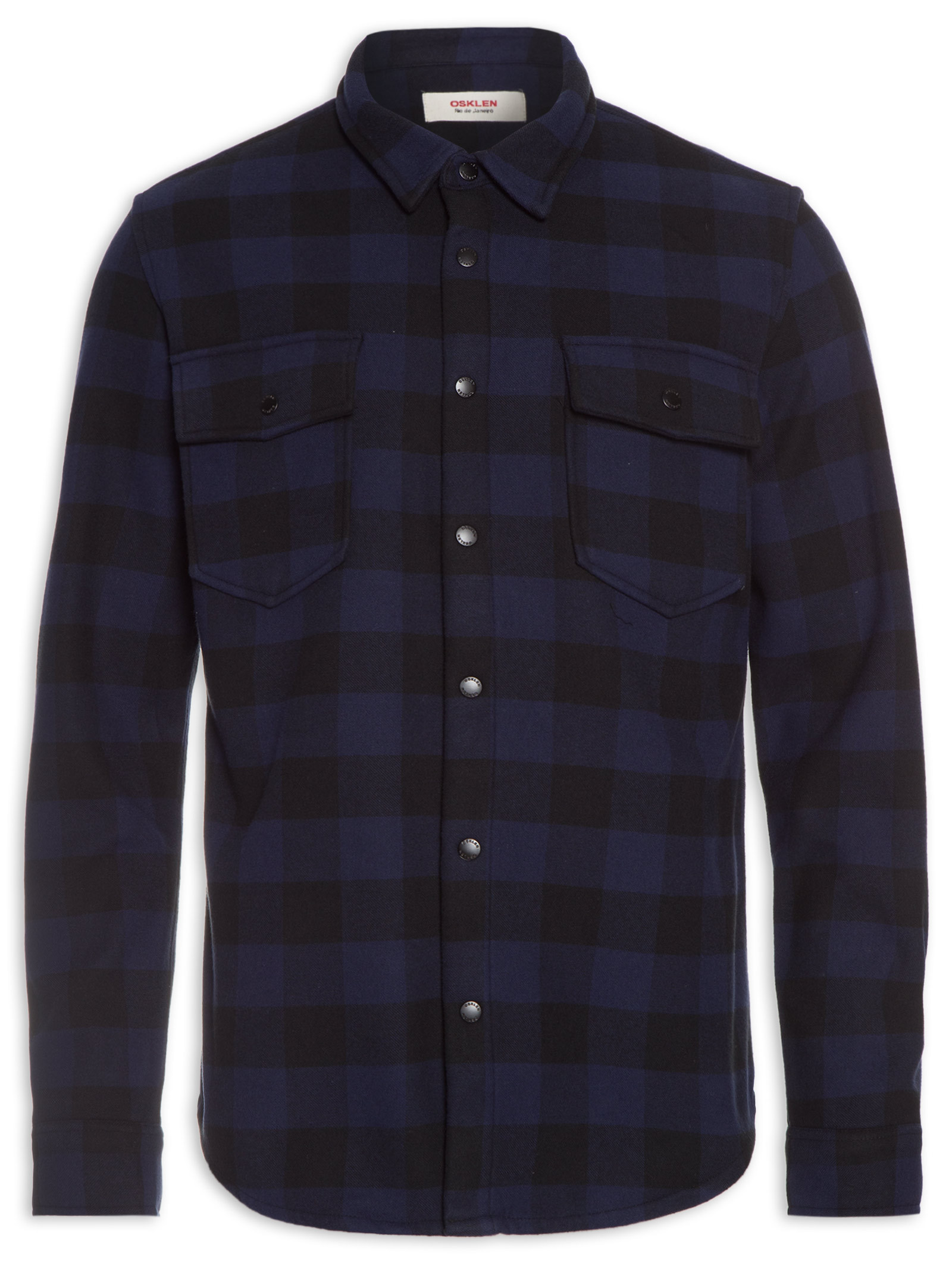 Camisa Masculina Plaid Shirt Jacket - Osklen - Azul - Shop2gether