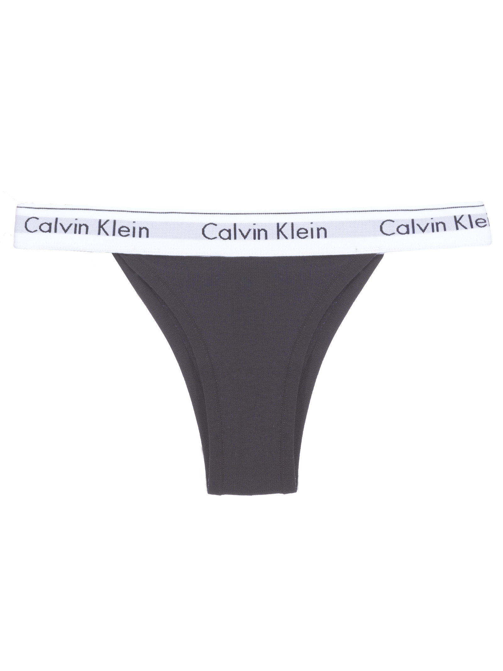 Kit 2 Calcinha Tanga String Logo - Calvin Klein Underwear - Preto
