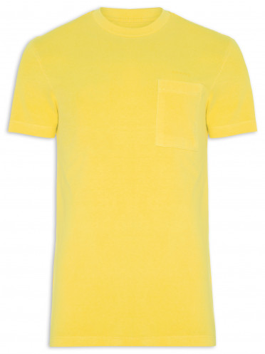 Camiseta Masculina Stone Tingimento Eco - Amarelo