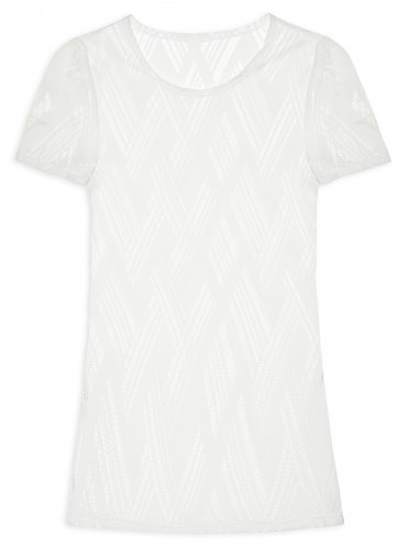 Camiseta Feminina Manga Curta Lisa - Branco