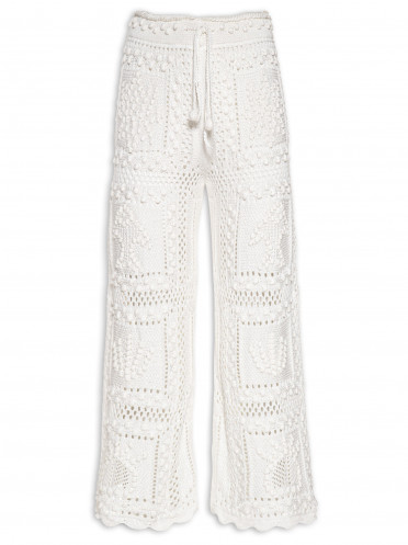 Calça Feminina Cropped Tricot Novo Ano - Branco 