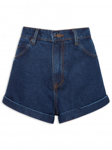 Short Feminino Jeans Pockets Bainha - Azul