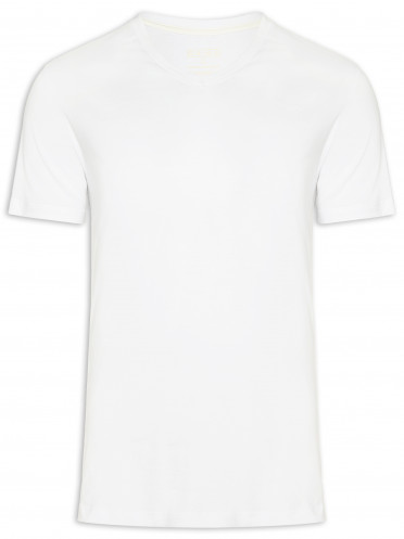 Camiseta Essencial de Algodão Orgânico Gola V Off White