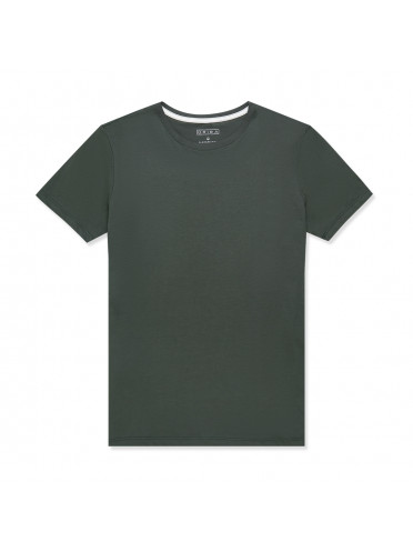 Camiseta Essencial Algodão Pima Gola C Verde Escuro