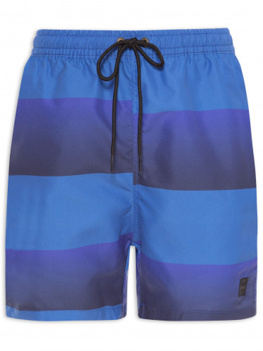Short Masculino Nylon Beach Gradient Stripes - Azul