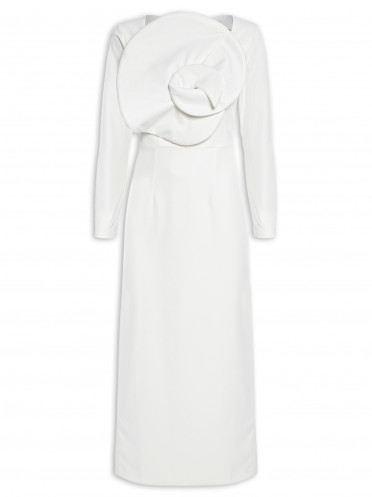 Vestido Midi Flor - Off White