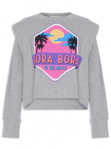 Blusa de Moletom Feminina Bora Bora - Cinza