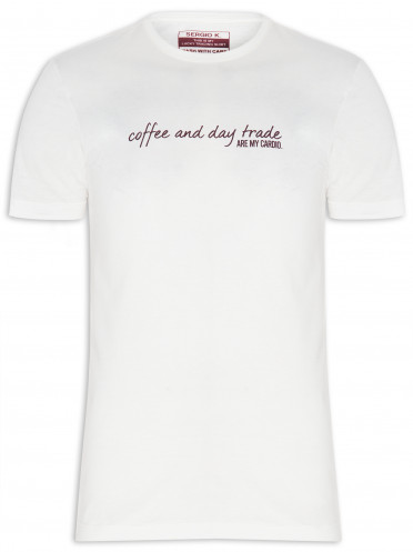 Camiseta Masculina Coffee Day Trade - Off White