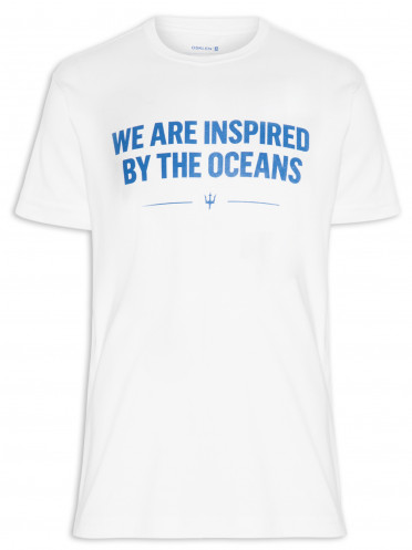 T-shirt Masculina Stone Inspired By The Ocean - Branco