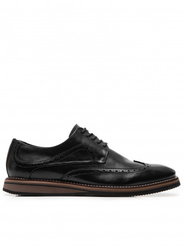 Sapato Masculino Oxford Solado Reto Couro - Preto