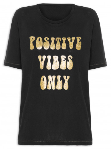 Camiseta Feminina Positive - Preto