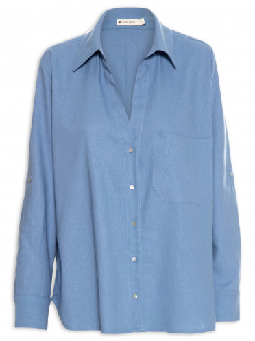 Camisa Feminina Alfaiataria - Azul