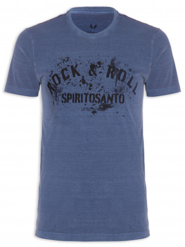 Camiseta Masculina Rock&Roll - Azul
