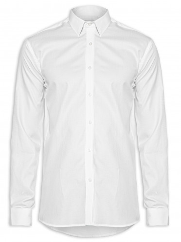 Camisa Masculina Textura Regular Fit Algodão Pima - Branco