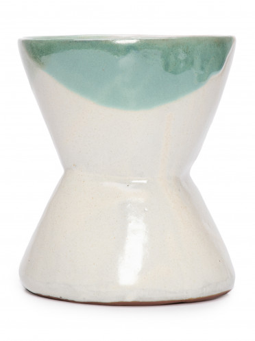 Vaso Pilão Mergulho II Em Cerâmica - Branco