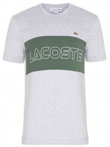 Camiseta Masculina Bicolor - Lacoste - Cinza