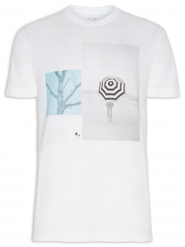 T-shirt Masculina Stone Beach Stripes - Branco