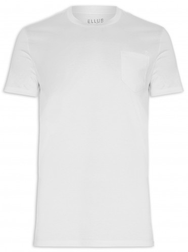 T-shirt Masculina Cotton Fine Easa Pocket Classic - Branco