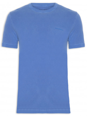 Camiseta Masculina Stonada Peito - Azul