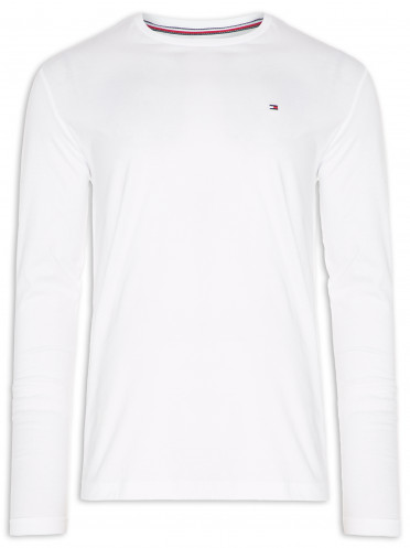 T-shirt Masculina Stretch Slim Fit Long Sleeve - Branco