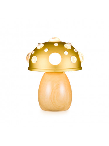 Luminária Cogumelo Mini Dourado Marfim