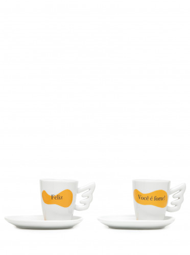 Set 2 Xícaras De Cappuccino Pro Dia Nascer Feliz - Amarelo