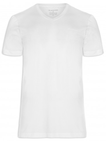 Camiseta Masculina Cotton Premium V - Branco