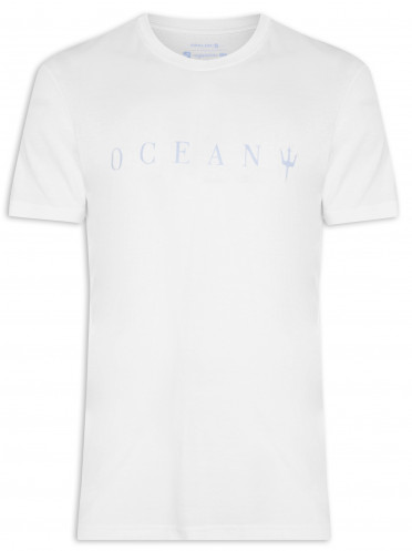 T-Shirt Masculina Vintage Oceans - Branco