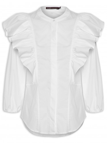 Camisa Feminina Babados - Branco