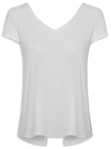 Camiseta Feminina Manga Curta Lisa - Branco