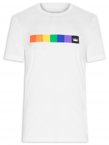T-shirt Masculina Stone Colored Squares - Branco