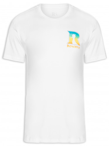 Camiseta Masculina Estampada R Beach Degradê - Branco
