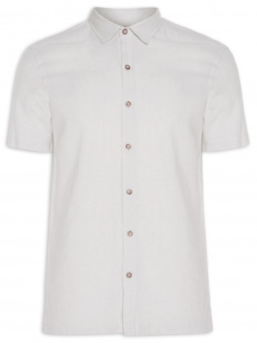 Camisa Masculina de Linho Antigua - Branco