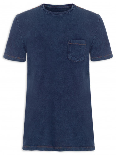 Camiseta Masculina Indigo Lavado - Azul