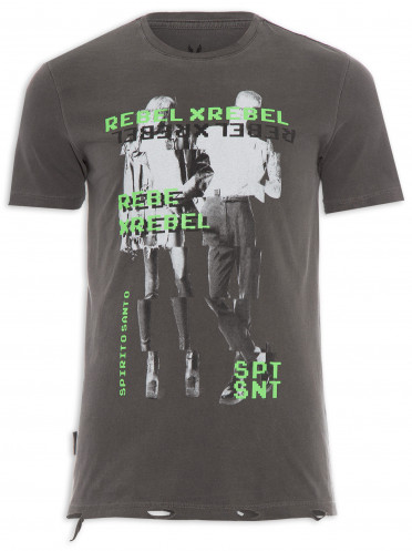 Camiseta Masculina Rebel Xrebel Lavan - Cinza
