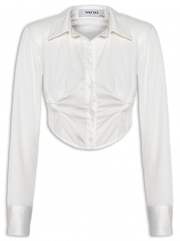 Camisa Feminina Cropped - Off White