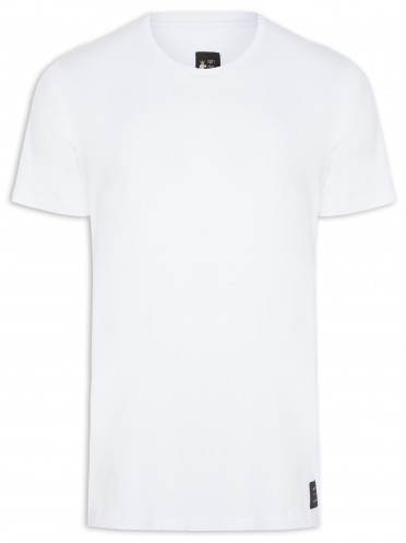 T-shirt Masculina Elastaan Label - Branco