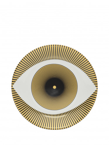 Prato Decorativo Olho Em Porcelana 1 Peça - Dourado