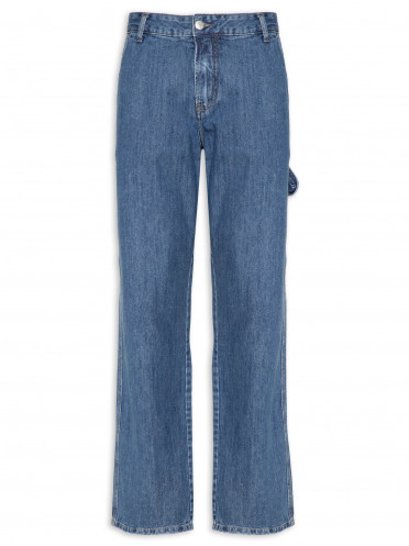 Calça Masculina Jeans Straight 5 Pockets - Azul