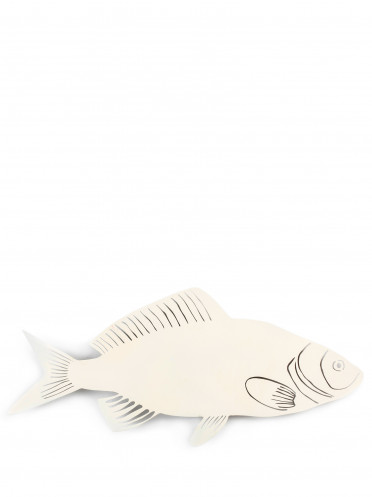 Escultura De Parede Peixe - Branco