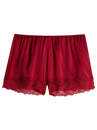 Shorts De Pijama De Seda - Vermelho