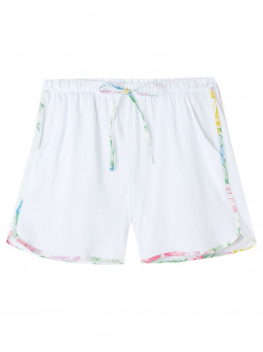 Shorts Em Algodão Supima Ultrafresh Summer Garden - Branco