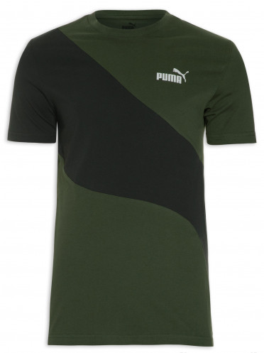 T-shirt Masculina Puma Power Cat - Verde