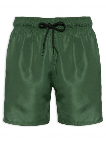 Short Masculino Beachwear Básico Liso - Verde